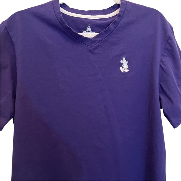 Disney Parks Authentic Original Tshirt L Purple Embroidered‎ Mickey Size Large - Picture 6 of 12